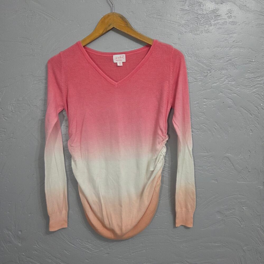 Isabel Maternity by Ingrid & Isabel Pink and White Long Sleeve Top size XS